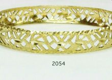 צמיד זהב 14K מרוקאי תחרה משולב חריטת יהלום ונצנץ בעבודת יד (520541)