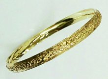 צמיד זהב מרוקאי עם חריטה אומנותית (523201)