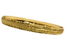 צמיד זהב 14K משולב נצנץ וחריטת יהלום איקסים בצדדים בעבודת יד (520011)