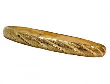 צמיד זהב 14K עם חריטת יהלום אלכסוניים משולב עם נצנץ בעבודת יד (520031)