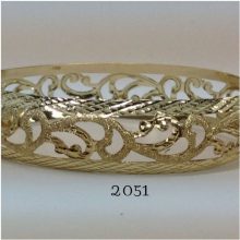 צמיד זהב 14K שמיניות מרוקאי משולב חריטת יהלום עם נצנץ וקנטים בוהקים בצדדים (520511)