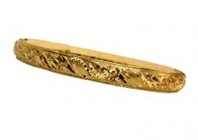 צמיד זהב 14K מרוקאי עם חריטה אומנותית על הצמיד בעבודת יד (520811)