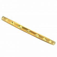 צמיד זהב רוחב 5 מ"מ חצי עגול מלא, מט אלגנט עם פיזור כוכבים נוצצים בחיתוך יהלום (520931)
