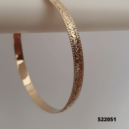 צמיד זהב מרוקאי בעיצוב קלאסי -צמיד זהב לאישה - ניתן לקנות בזהב צהוב.