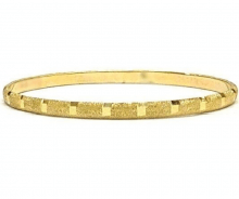 צמיד זהב 14K דק ממולא נצנץ בשילוב פסי מראה בעבודת יד (520971)